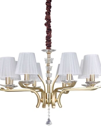 Pendellampe Ideal Lux Pegaso ø760 Mm Justerbar Højde 660-1500 Mm Messing Krystal Loftlampe