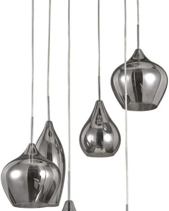 Pendellampe Ideal Lux Soft   Lampeskærme Røg Krom ø600 H300-1350 Mm