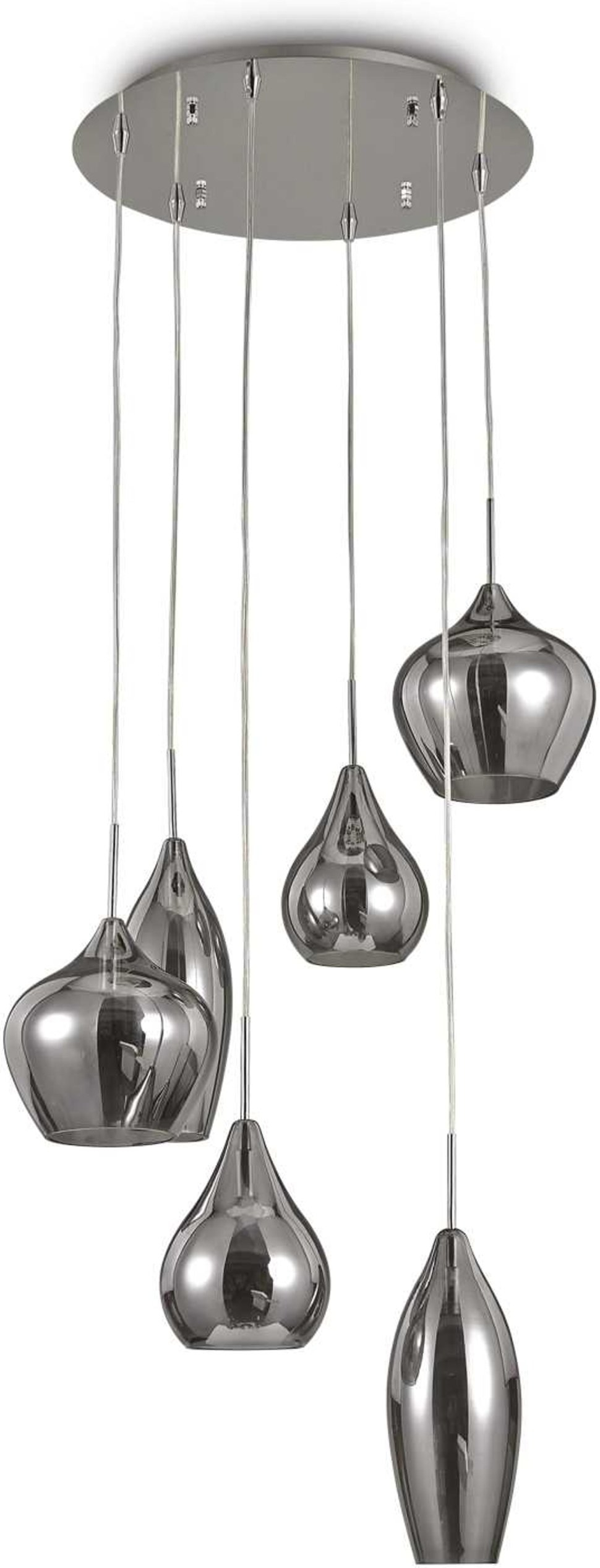 Pendellampe Ideal Lux Soft Lampeskærme Røg Krom ø600 H300-1350 Mm