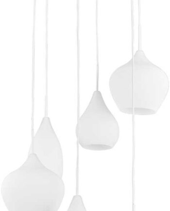 Pendellampe Ideal Lux Soft ø60 Cm H30-135 Cm 6ã E14 Metal Og Glas Hvid Krom