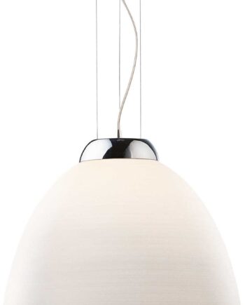 Pendellampe Ideal Lux Tolomeo ø400 Mm Glas Hvid Krom Justerbar 42-251 Cm