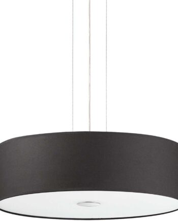 Pendellampe Ideal Lux Woody ø50 Cm Justerbar Højde Sort Krom