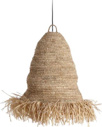 Pendellampe Kave Home Shianne Hængelampe  Håndflettet Raffia Rattan ø42 Natur  Kolonialstil