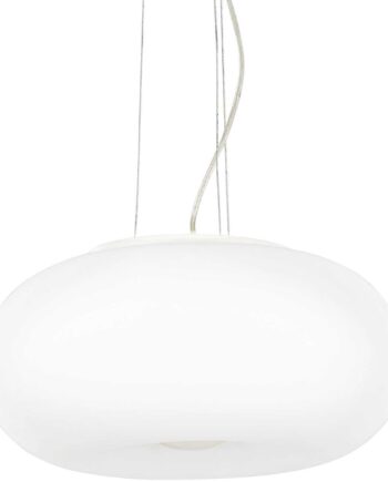 Pendellampe Loftslampe Ideal Lux Ulisse ø520 H290-2380 Glas Hvid Indendørs
