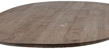 Plankebordplade House Of Sander Orlando Grå Oval Massiv Fsc-egetræ 80x140 Cm