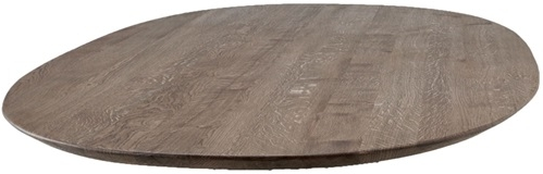 Plankebordplade House Of Sander Orlando Grå Oval Massiv Fsc-egetræ 80x140 Cm