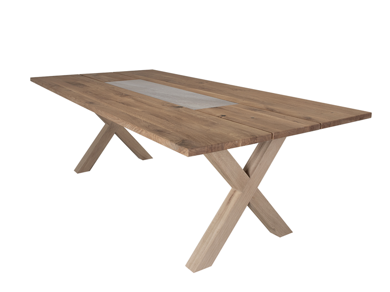 Plankebordsplade House Of Sander Haldur Fsc-egetræ 240x110x3 Cm Med Keramikindlæg Natur