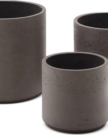 Plantepotter   Krukker Sæt   Kave Home Sintina ø23 27   32 Cm Antracit Cementfiber