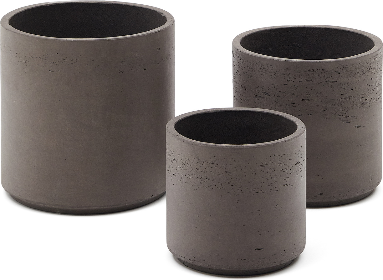 Plantepotter Krukker Sæt Kave Home Sintina ø23 27 32 Cm Antracit Cementfiber