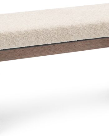 Polstret Entrébænk Kave Home Topaz 150 Cm Beige Chenille Fsc-asketræ Nordisk Stil