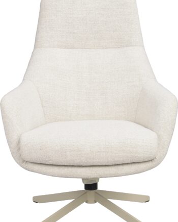 Polstret Loungestol Rowico Conroe   Lysebeige Polyester Med Dreje- Og Vippefunktion