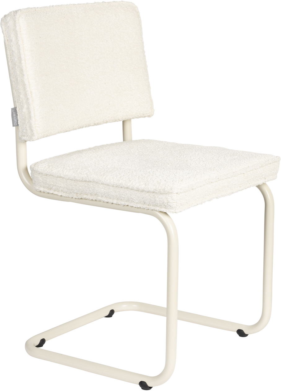 Polstret Spisebordsstol Zuiver Ridge Offwhite Stof Minimalistisk Design H85xb48xl50 Cm