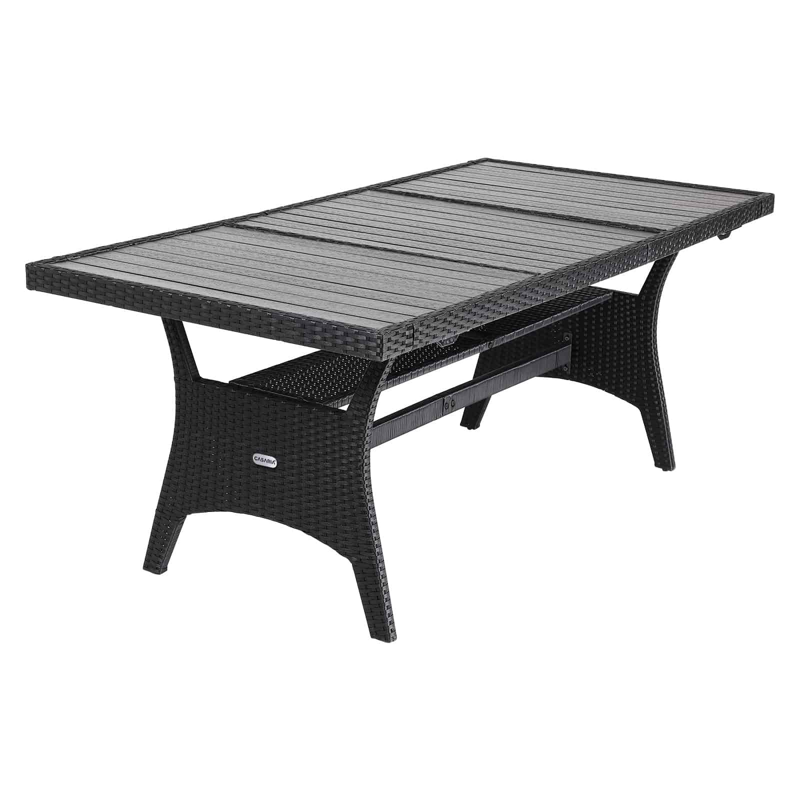 Polyrattan Havebord Takeo Sort 190x90x75cm Wpc