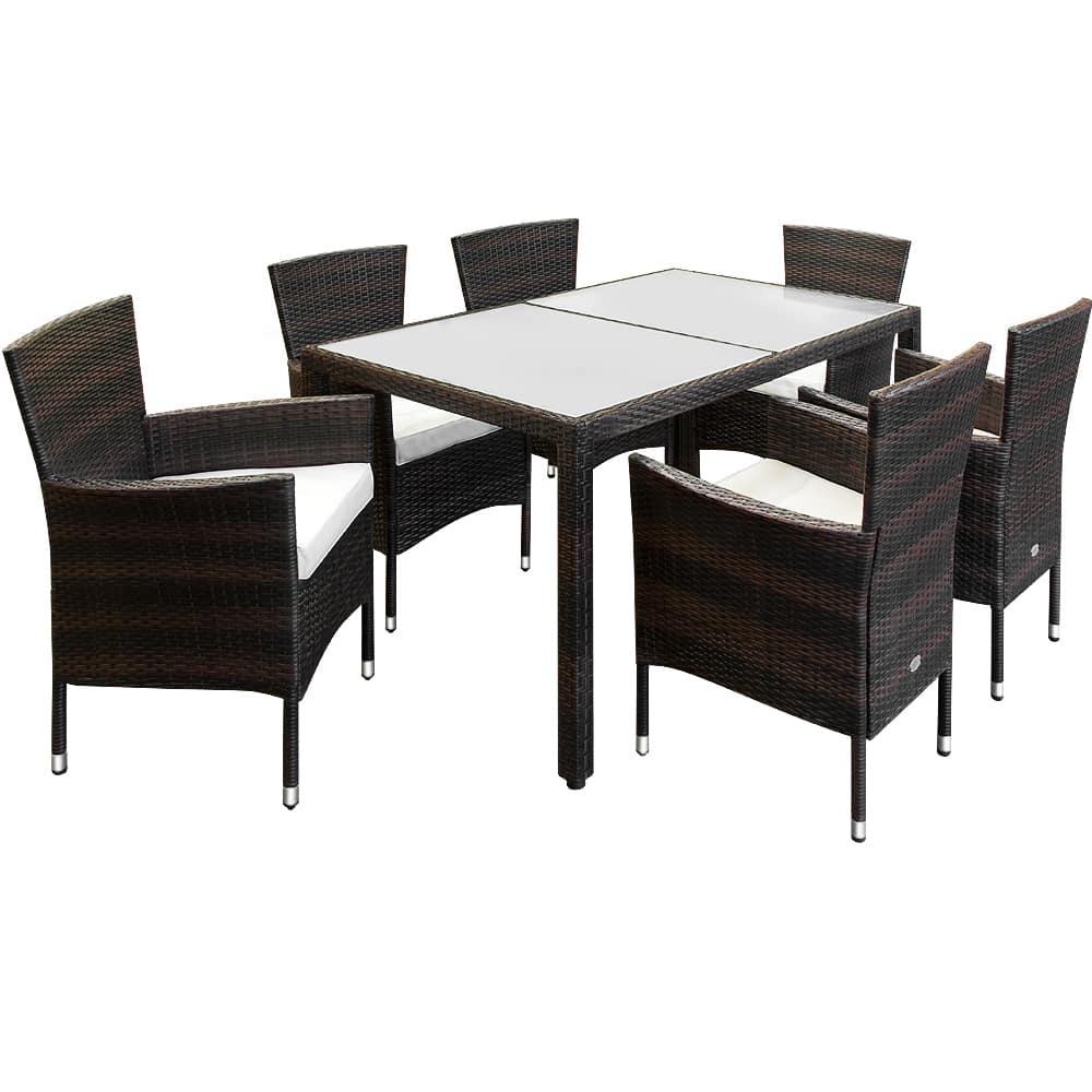 Polyrattan Havesiddegruppe Bali Dele Brun Creme