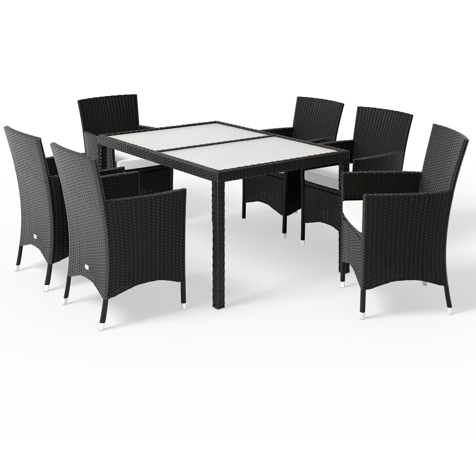 Polyrattan Havesiddegruppe Milan   Dele  Sort Creme