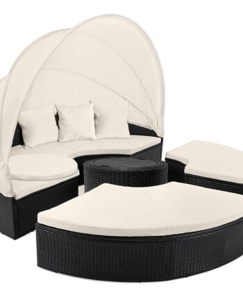 Polyrattan Solø Sort Cremefarvet ø185cm