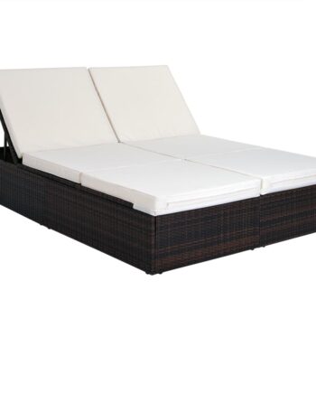 Polyrattan Solseng Brun Creme 196x116x38 Cm