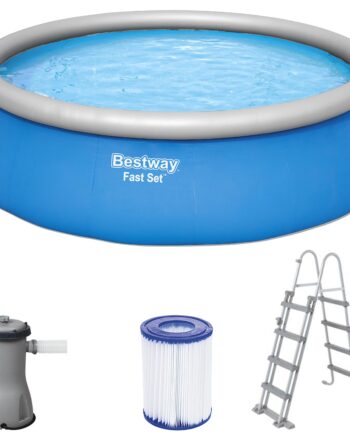 Poolsæt 457x122 Cm  Rund Og Selvsamlende Pool   Et Praktisk Komplet Sæt  Blå
