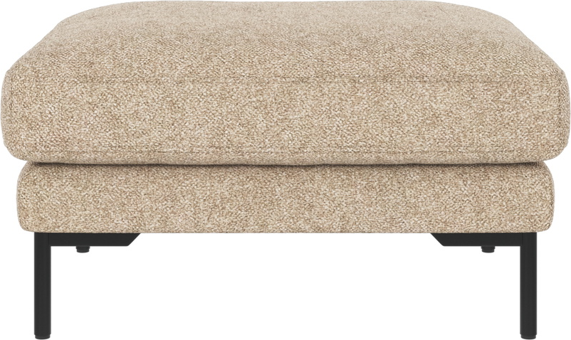 Puf Fodskammel Rowico Corwin Beige Sort   Bobby   Polyester Med Pulverlakeret Metalstel