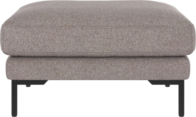 Puf Fodskammel Til Sofa Rowico Corwin Grå-beige Brenda Stof Med Sortlakerede Metalben H45ã B84ã D64 Cm