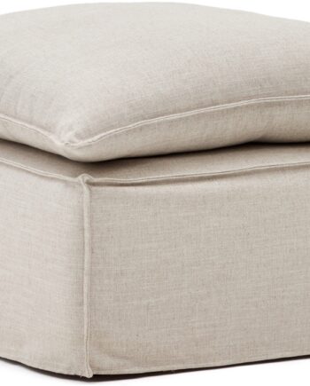 Puf Kave Home Anarela Beige 80x80x51 Cm Fodskammel Aftageligt Betræk Hør Viskose