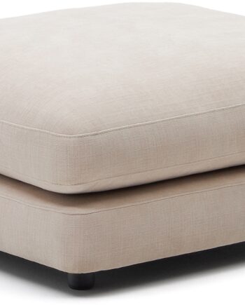 Puf Kave Home Gala Beige Chenille ø90   H42 Cm Aftageligt Betræk
