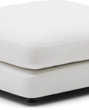 Puf Kave Home Gala Hvid Chenille Med Dunpolstring 90ã 90ã 42 Cm Aftageligt Betræk