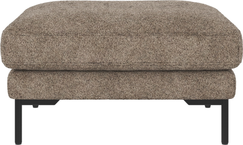 Puf Til Sofa Rowico Corwin Anna   Mørk Beige Med Sorte Pulverlakerede Metalben