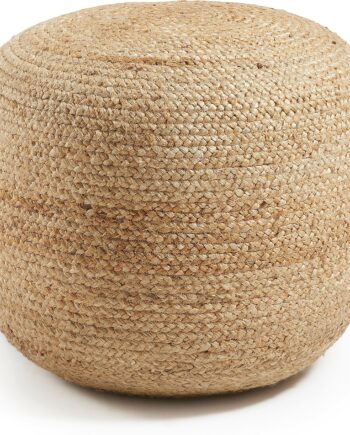 Puff Puf Kave Home Doc ø50ã H45 Cm   Håndvævet Rattan  Natur