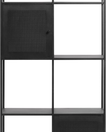 Reol Nordique Design Malibu   Sort Metal   Opbevaringsreol H180   B80   D35 Cm