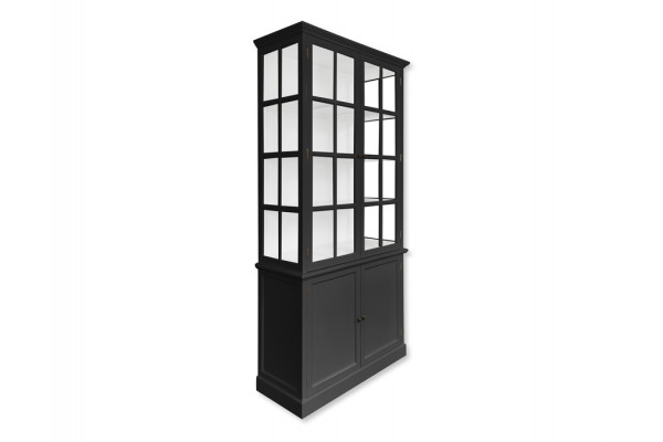 Romsø Vitrineskab 220x110x45 Cm Sort Hvid