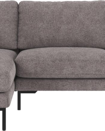 Rowico Chaiselongsofa Corwin Venstrevendt 270x160 Cm Gråt Greg-stof 100   Polyester Med Sorte Metalben