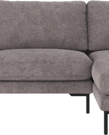 Rowico Corwin Højrevendt Chaiselongsofa   Greg 18 Polyester Grå Sort H83ã B270ã D160 Cm Metalben