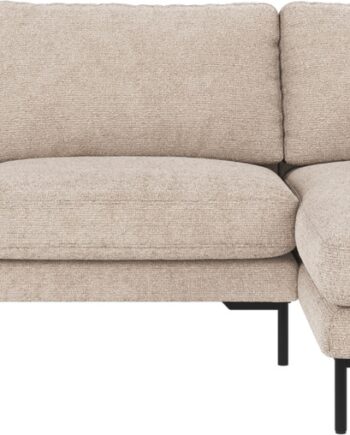 Rowico Corwin Højrevendt Chaiselongsofa 270x160 Cm   Lysegrå Robin   Polyester Med Sort Metalben