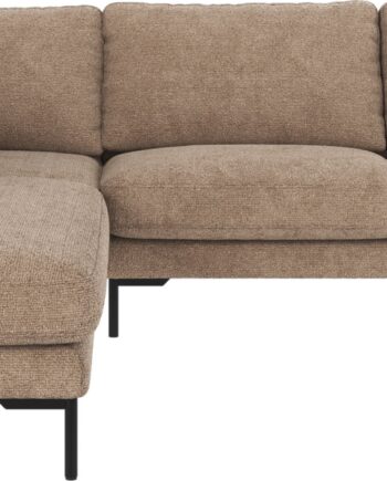 Rowico Corwin Venstrevendt Hjørnesofa Robin 109 Grå-beige 266ã 226 Cm Med Sorte Metalben Skandinavisk Minimalisme