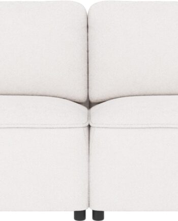 Rowico Norris  -personers Sofa   Hvidt Bobby   Polyester Med Afrundede Former Og Sorte Plastfødder H80ã B226ã D102 Cm