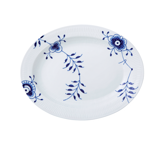 Royal Copenhagen Blå Mega Riflet Fad 36   Cm  : Erling Christensen Møbler