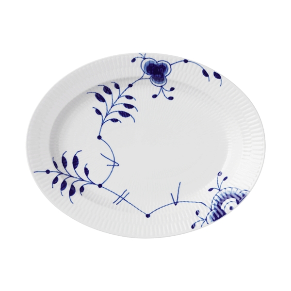 Royal Copenhagen Blå Mega Riflet Fad 30   Cm  : Erling Christensen Møbler