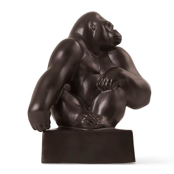 Royal Copenhagen Gorilla Med Hagen Hvilende På Skulderen  20 Cm  : Erling Christensen Møbler