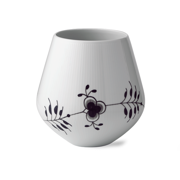 Royal Copenhagen Sort Mega Riflet Vase Stor  : Erling Christensen Møbler
