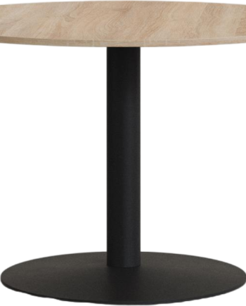 Rundt Barbord Højbord Kave Home Tiaret ø90   H74 Cm Stål Spånplade Melamin Lys Natur
