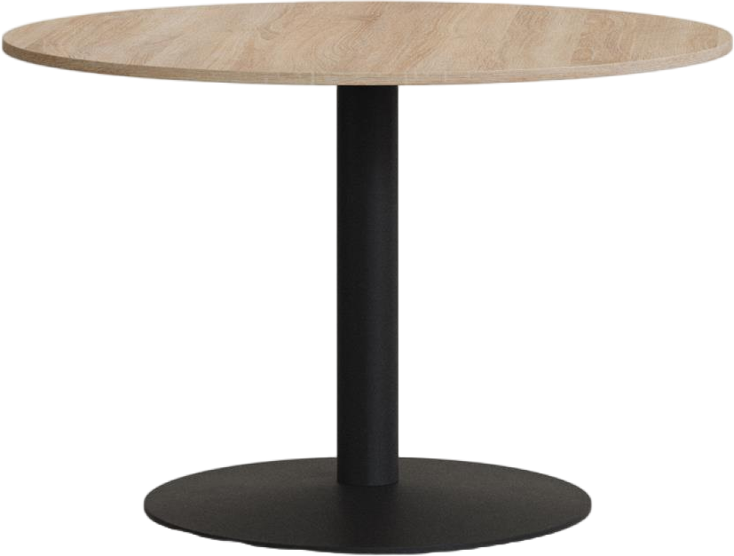 Rundt Barbord Højbord Kave Home Tiaret ø90   H74 Cm Stål Spånplade Melamin Lys Natur