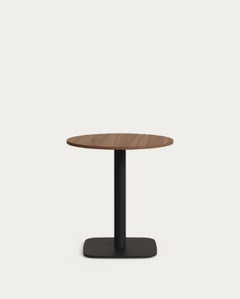 Rundt Barbord Kave Home Tiaret Naturfarvet Træ-look Med Sort Base ø69     H74 Cm