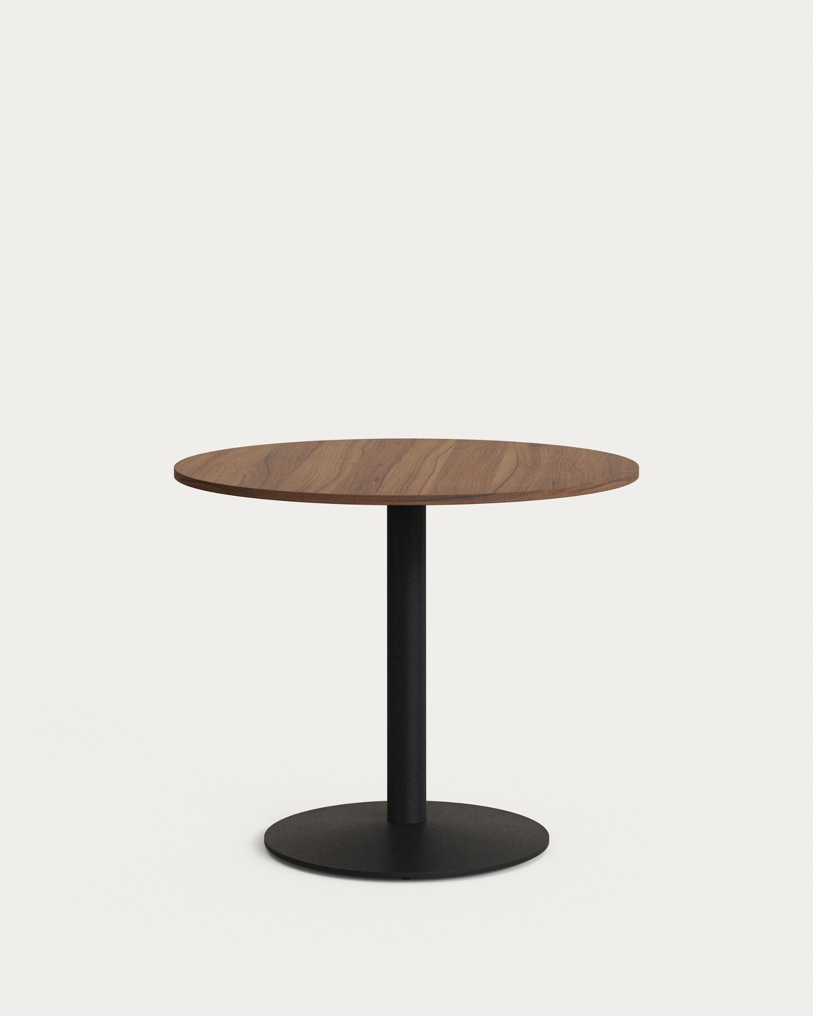 Rundt Barbord Kave Home Tiaret ø90   H74 Cm Mørk Natur Stål Spånplade Melamin