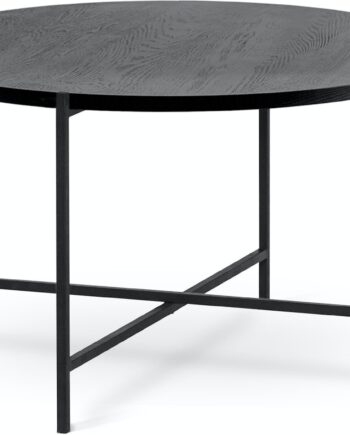 Rundt Sofabord Torkelson Monza ø80 Cm   Sortbejdset Ask   Pulverlakeret Sort Metal