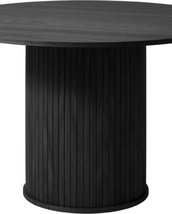 Rundt Spisebord Nordique Design Nola ø120 Cm Sort Egetræ  Mdf Med Egefiner