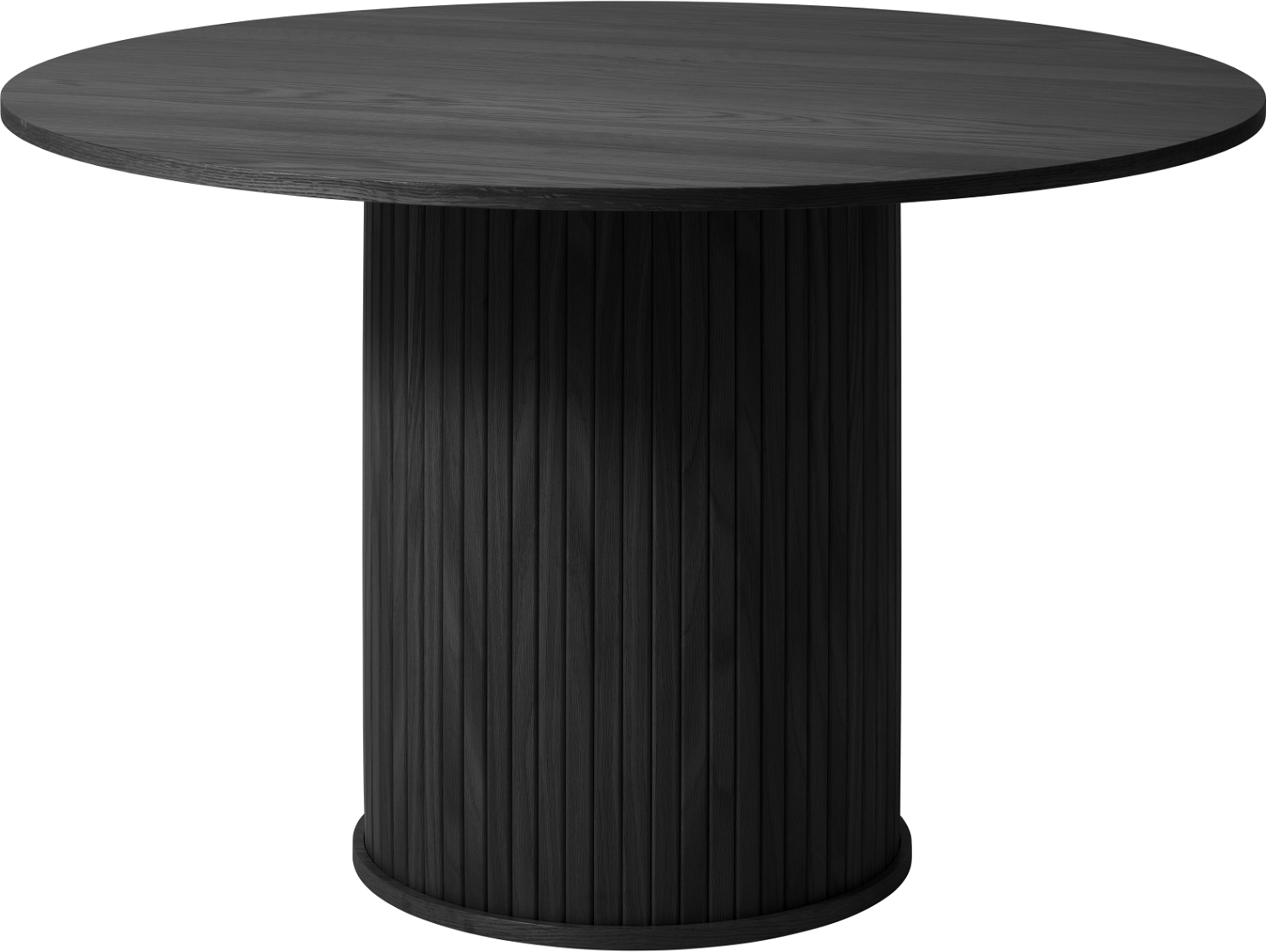 Rundt Spisebord Nordique Design Nola ø120 Cm Sort Egetræ Mdf Med Egefiner