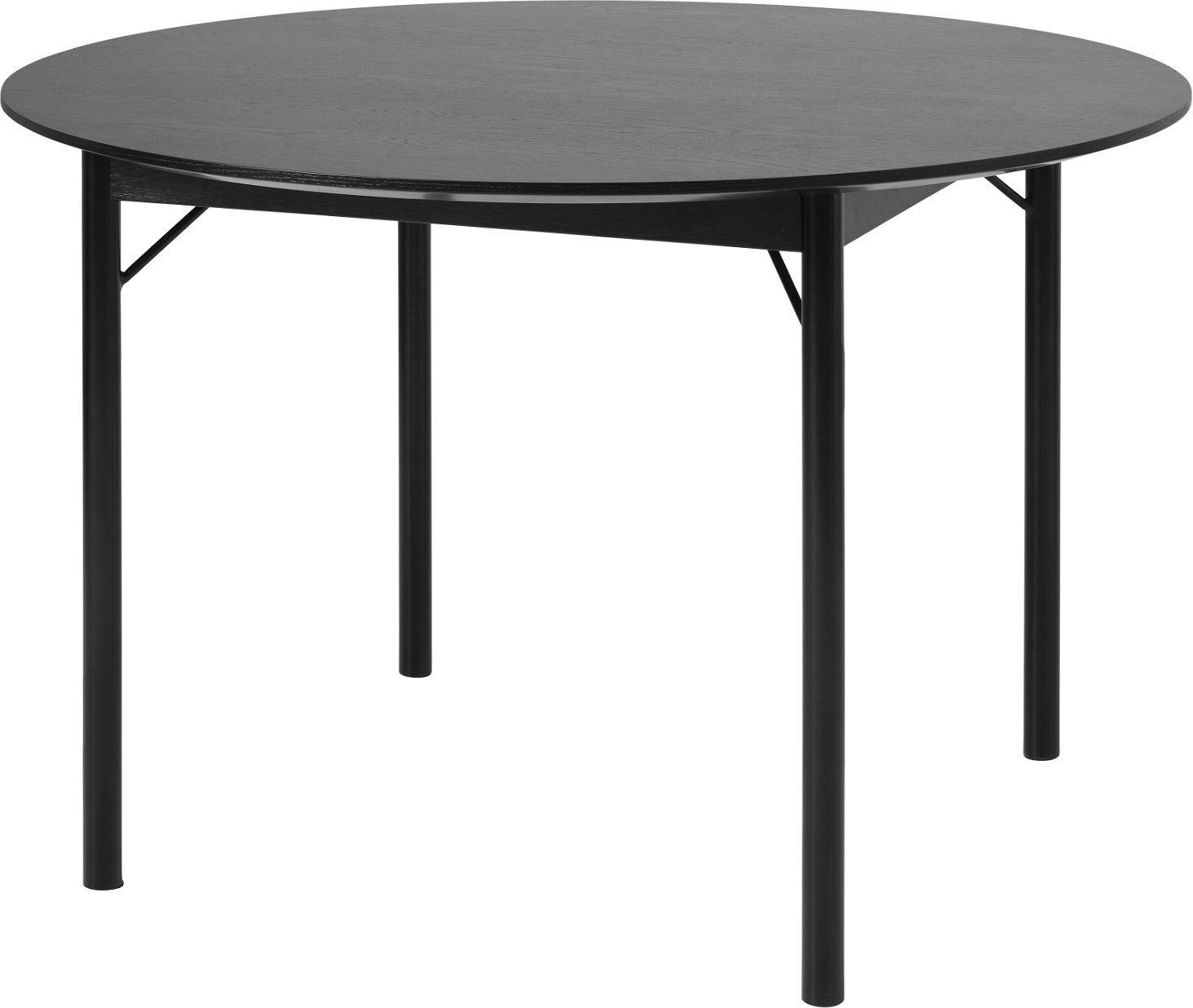 Rundt Spisebord Nordique Design Savona ø120 Cm Sort Egetræsplade Metalben