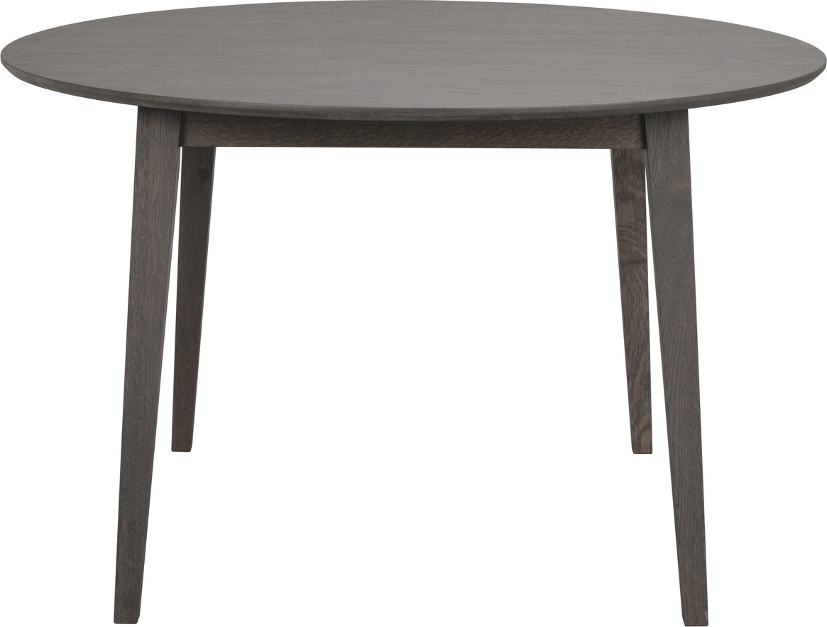 Rundt Spisebord Rowico Filippa ø120 Cm   Mørkebrun Fingersamlet Massiv Eg Med Udtræk Til 165 Cm