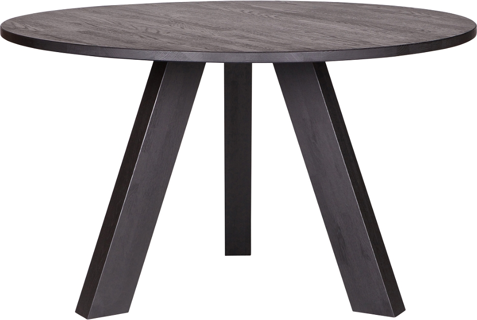Rundt Spisebord Woood Rhonda ø129   H75 Cm Sort Eg Fsc-certificeret Minimalistisk Design Til Spisestue  -  Pers